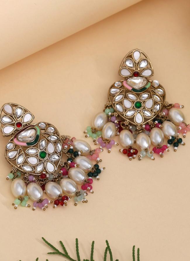   Festival Wear  Multi Color Kundan Earrings